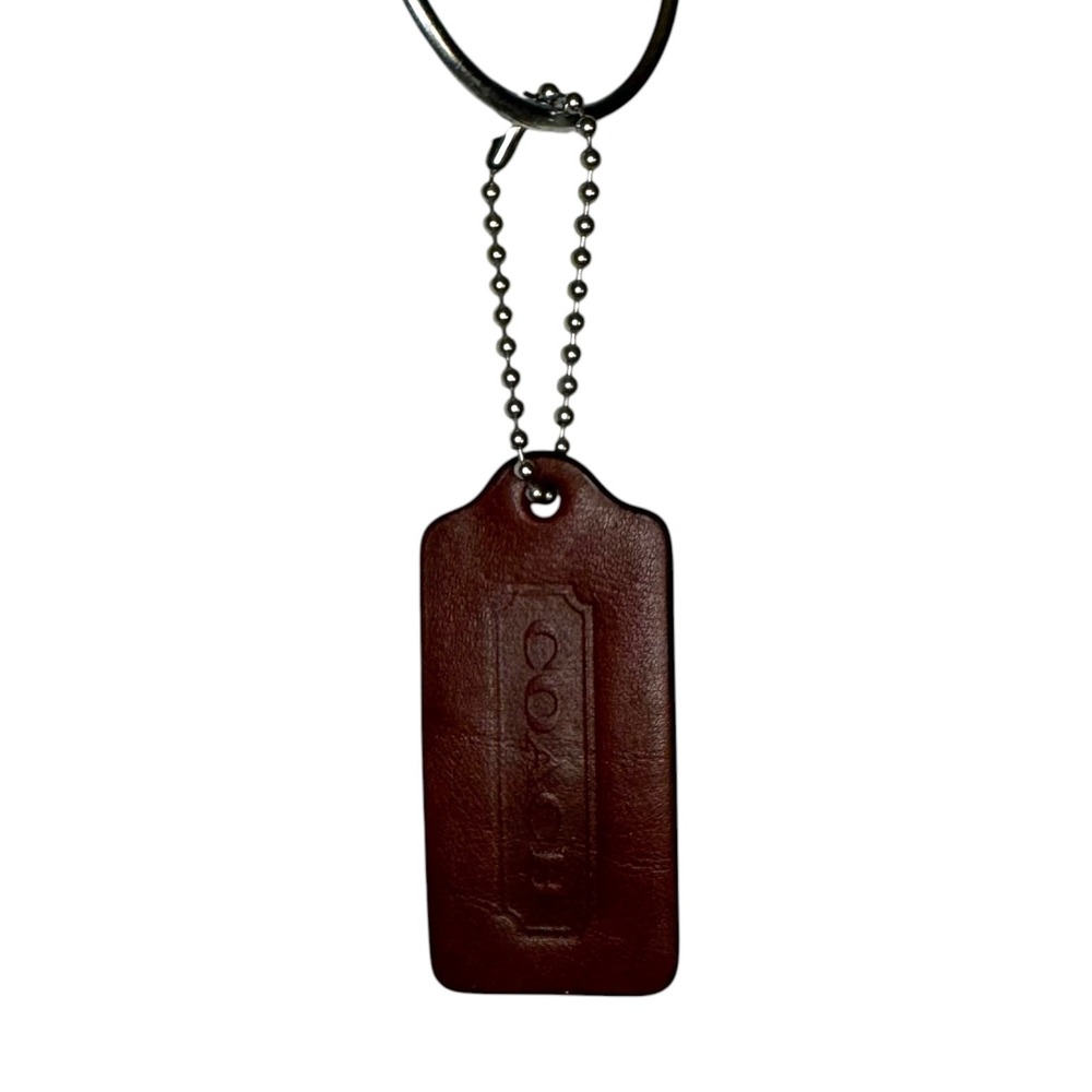 Coach Leather Bag Hangtag OS Mahogany Brown Embossed Logo Replacement Fob